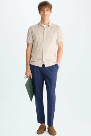 Purificacion Garci Stone Origami Knit Shirt Men Polo Shirts - Image 4