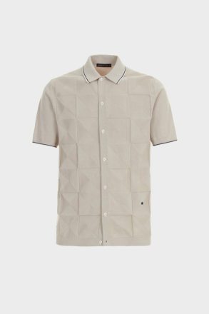Purificacion Garci Stone Origami Knit Shirt Men Polo Shirts - Image 5