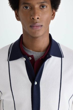 Purificacion Garci Striped Pima Cotton Knit Overshirt White/Navy Outerwear Men - Image 2