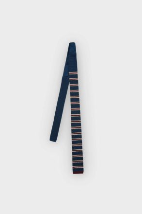 Purificacion Garci Ties Navy/Red Striped Silk Knit Tie Men - Image 2