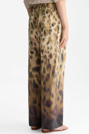 Purificacion Garci Trousers Print Cupro Pyjama-Style Trousers Women Brown/Khaki - Image 3