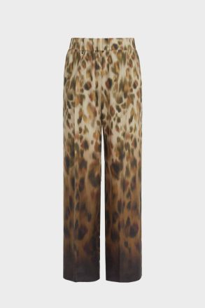 Purificacion Garci Trousers Print Cupro Pyjama-Style Trousers Women Brown/Khaki - Image 5