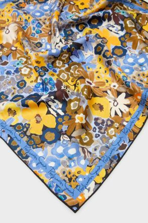 Purificacion Garci Vivaldi 53 Silk Scarf Blue/Yellow Scarves Women - Image 2
