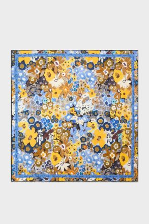 Purificacion Garci Vivaldi 53 Silk Scarf Blue/Yellow Scarves Women