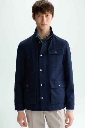 Purificacion Garci Waterproof Textured Technical Parka Outerwear Men Navy