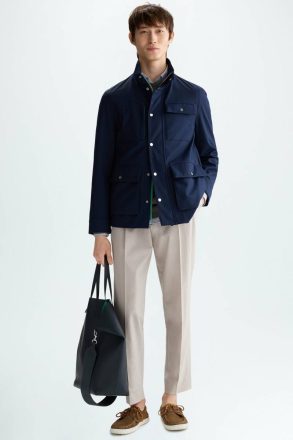 Purificacion Garci Waterproof Textured Technical Parka Outerwear Men Navy - Image 4