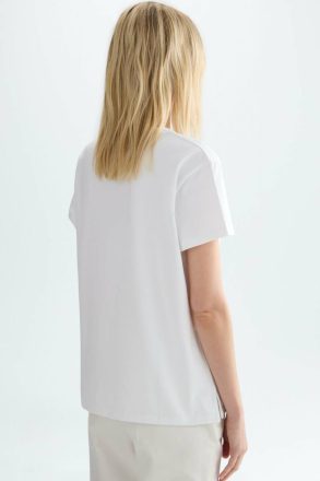 Purificacion Garci White T-Shirts And Tops Women Sequinned Print Jersey Straight-Fit T-Shirt - Image 3