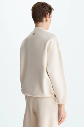 Purificacion Garci Women Double-Faced Stretch-Knit Cocoon Bomber Jacket Jackets Natural - Image 3