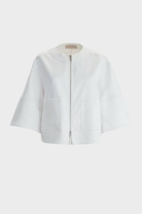 Purificacion Garci Women Double Satin Straight-Fit Short Jacket Jackets White - Image 5