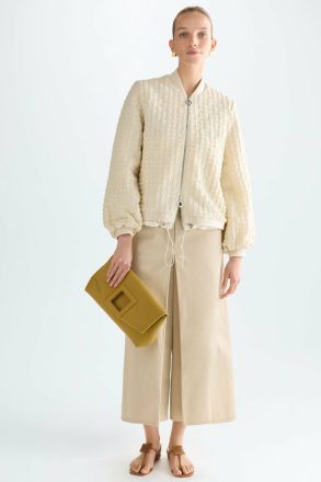 Purificacion Garci Women Ecru Cubes Embossed Cotton Oversize Jacket Jackets - Image 4