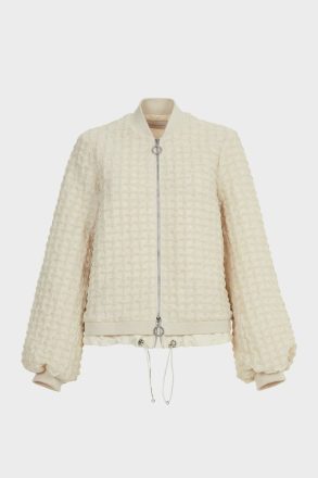 Purificacion Garci Women Ecru Cubes Embossed Cotton Oversize Jacket Jackets - Image 5