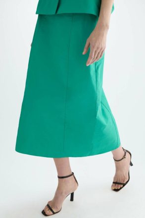 Purificacion Garci Women Evening Taffeta Straight-Fit Midi Skirt Green - Image 2