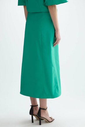 Purificacion Garci Women Evening Taffeta Straight-Fit Midi Skirt Green - Image 3