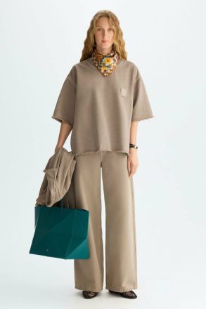 Purificacion Garci Women Frayed Twill Oversize T-Shirt Camel T-Shirts And Tops - Image 4