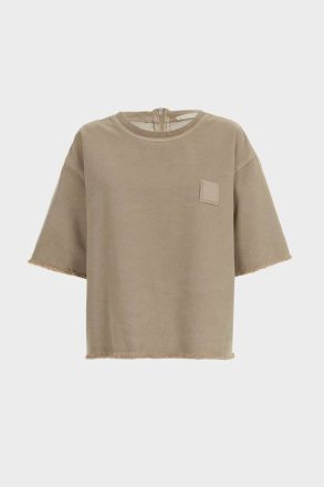 Purificacion Garci Women Frayed Twill Oversize T-Shirt Camel T-Shirts And Tops - Image 5