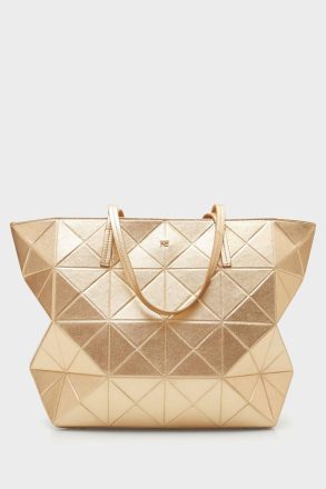 Purificacion Garci Women Gold/Black Origami Zipped Shoulder Bag Shoulder Bags