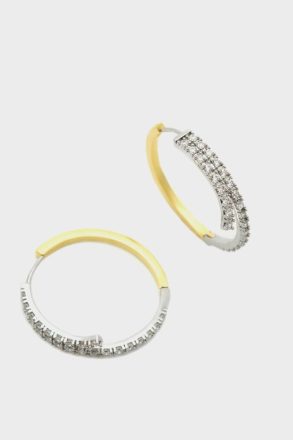 Purificacion Garci Women Radiant Hoop Earrings Crystal Gold/Silver - Image 2