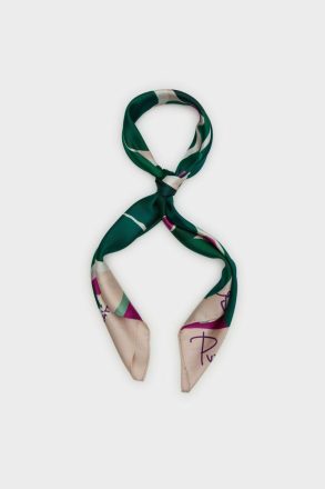 Purificacion Garci Women Scarves Green/Beige Tropicala 90 Silk Scarf - Image 2