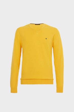 Purificacion Garci Yellow Sweatshirts Pima Cotton V-Neck Sweater Men - Image 5