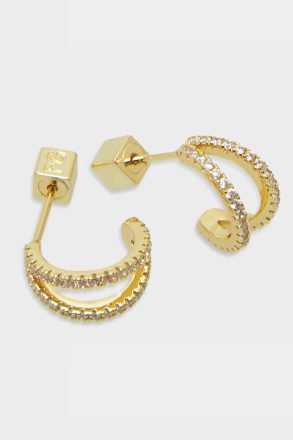 Radiant Hoop Earrings Earrings Women Purificacion Garci Gold/Crystal - Image 2