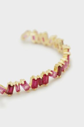 Rectangles Cuff Pink/Gold Crystal Women Purificacion Garci - Image 2