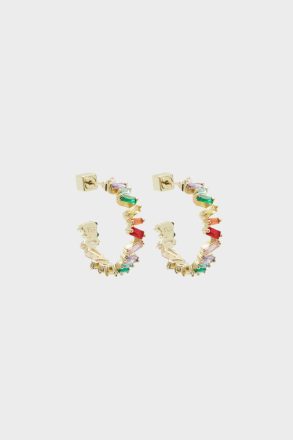 Rectangles Hoop Earrings Women Crystal Purificacion Garci Gold/Multicolor