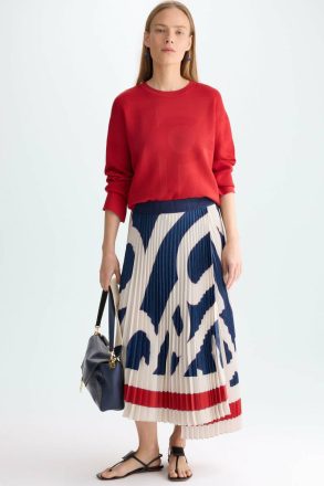 Red Purificacion Garci Women Pg Lines Stretch-Knit Straight-Fit Sweater Knitwear - Image 4