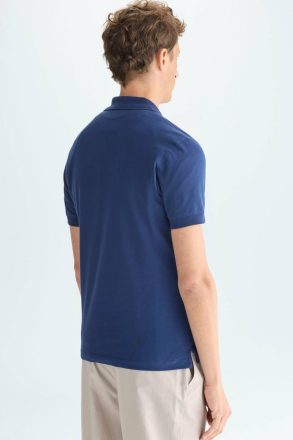 Royal Blue Piqué Slim Fit Polo Shirt Men Purificacion Garci Polo Shirts - Image 3