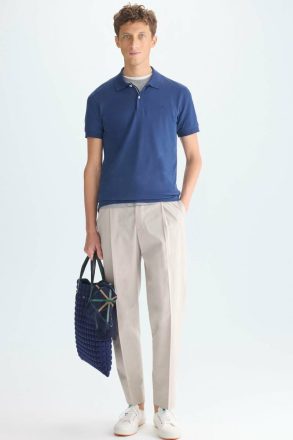 Royal Blue Piqué Slim Fit Polo Shirt Men Purificacion Garci Polo Shirts - Image 4