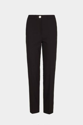 Satin Slim-Leg Trousers Black Trousers Women Purificacion Garci - Image 5