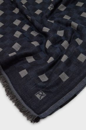 Scarves Canvas Cube Denim 140 Wool Shawl Women Navy Purificacion Garci - Image 2