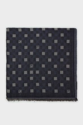 Scarves Canvas Cube Denim 140 Wool Shawl Women Navy Purificacion Garci