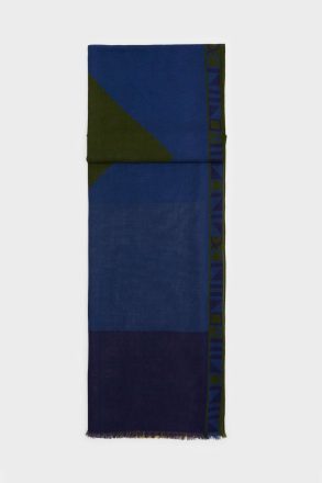 Scarves Geo Cinta Wool Scarf Blue Purificacion Garci Women