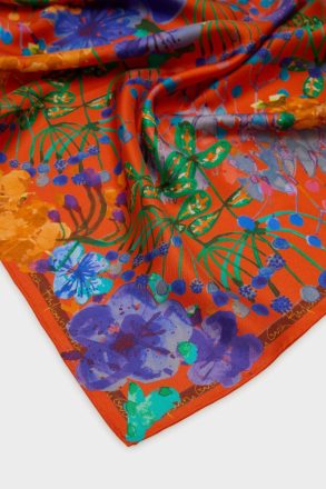 Scarves Orange Hibiscus 53 Silk Bandana Purificacion Garci Women - Image 2