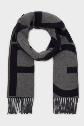 Scarves Purificacion Garci Gutenberg Wool Scarf Gray/Navy Women - Image 2