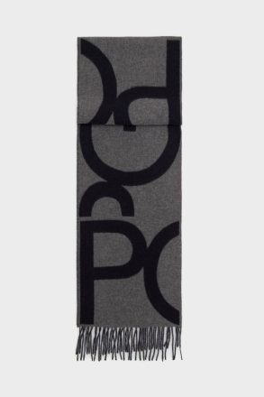 Scarves Purificacion Garci Gutenberg Wool Scarf Gray/Navy Women