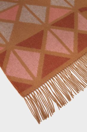 Scarves Purificacion Garci Tan/Green/Orange Women Origami Wool Poncho - Image 2