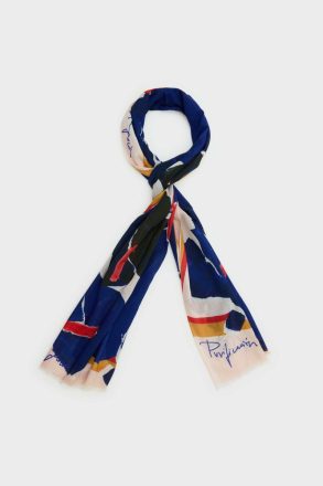 Scarves Purificacion Garci Women Tropicala Wool Scarf Klein Blue/Multicolor - Image 2
