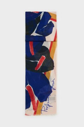 Scarves Purificacion Garci Women Tropicala Wool Scarf Klein Blue/Multicolor