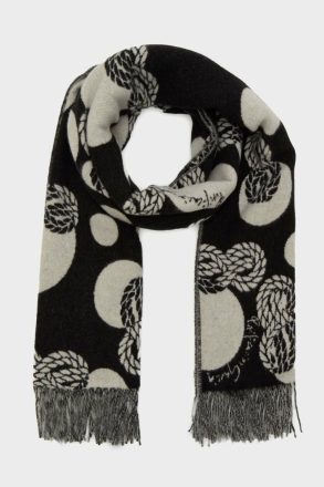 Scarves White/Black Women Purificacion Garci L8S Cabos Wool Scarf - Image 2