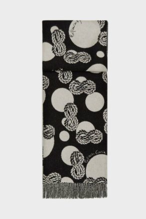Scarves White/Black Women Purificacion Garci L8S Cabos Wool Scarf