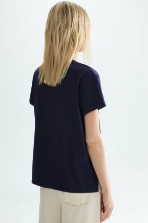 Sequinned Print Jersey Straight-Fit T-Shirt Navy Purificacion Garci Women T-Shirts And Tops - Image 3