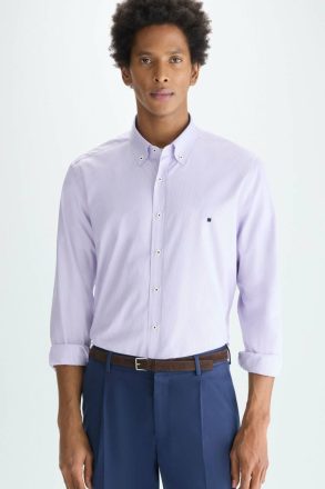 Shirts Mallow/White Needle Striped Poplin Shirt Men Purificacion Garci
