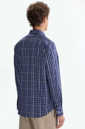 Shirts Men Chequered Poplin Shirt Purificacion Garci Ink Blue/White - Image 3