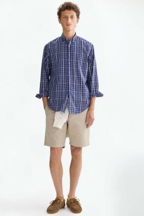 Shirts Men Chequered Poplin Shirt Purificacion Garci Ink Blue/White - Image 5
