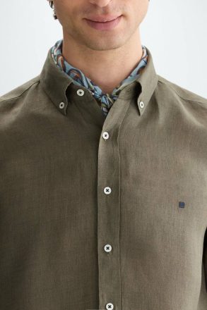 Shirts Men Linen Shirt Purificacion Garci Khaki - Image 2