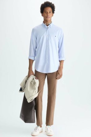Shirts Men Needle Striped Poplin Shirt Sky Blue/White Purificacion Garci - Image 5