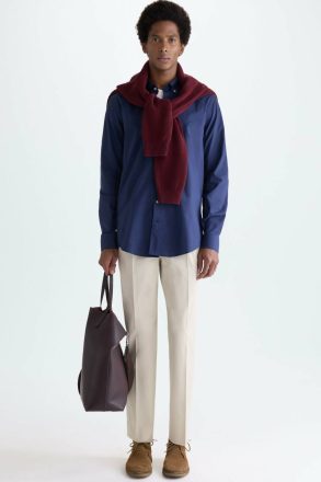 Shirts Poplin Shirt Purificacion Garci Men Navy - Image 4