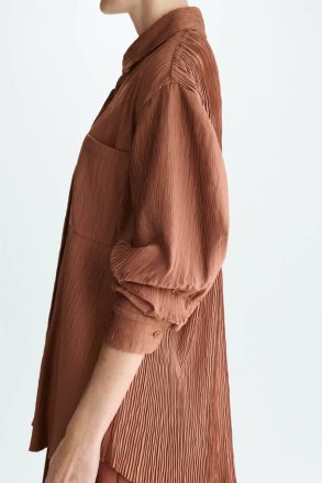 Shirts Purificacion Garci Cinnamon Pocket Crinkle Oversize Shirt Women - Image 2