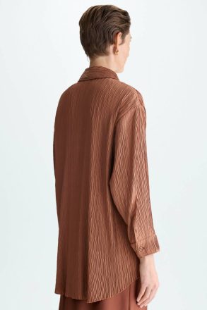 Shirts Purificacion Garci Cinnamon Pocket Crinkle Oversize Shirt Women - Image 4